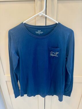 Vineyard Vines Deep Blue Long Sleeve Pocket Tee